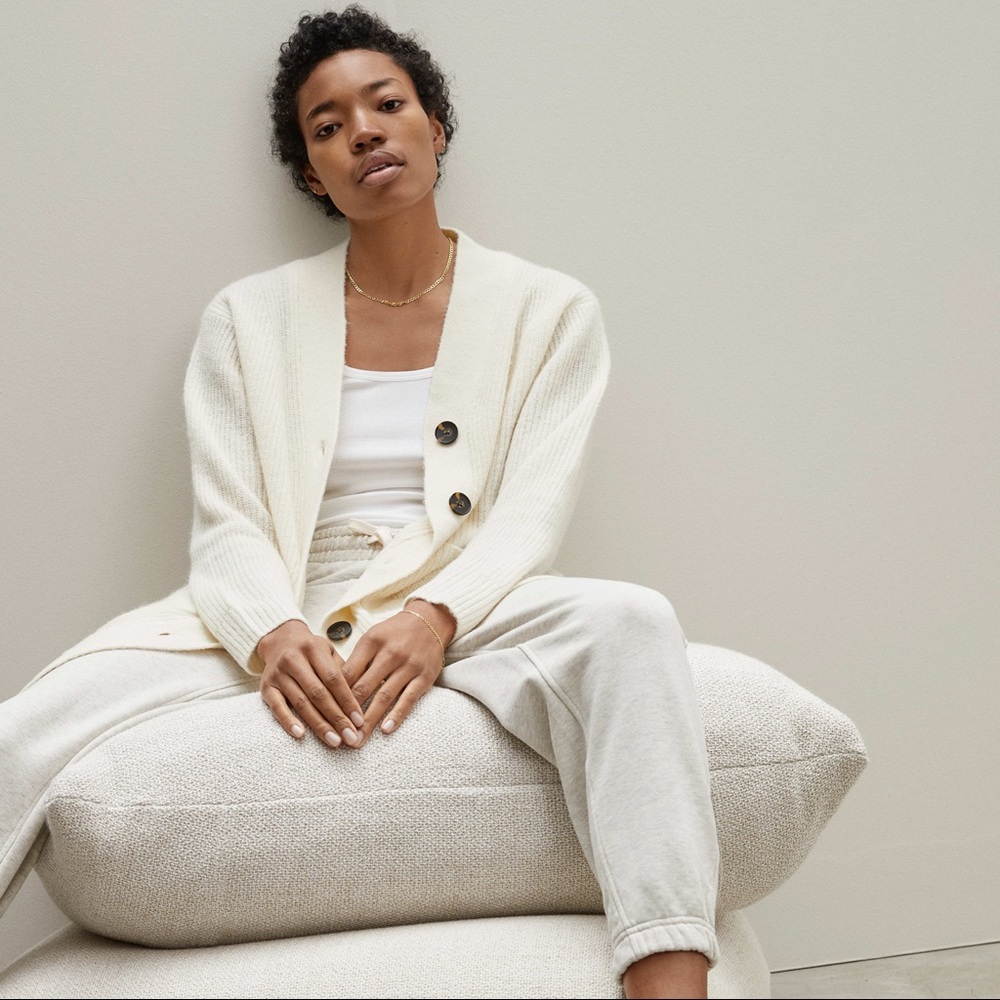Everlane Oversized Alpaca Cardigan XL White